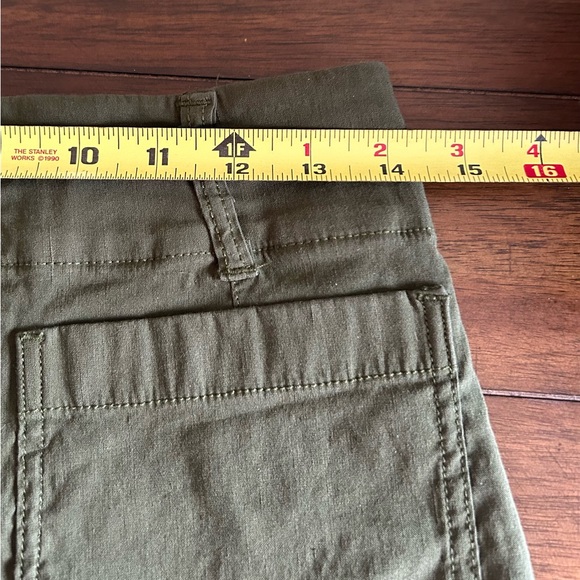 Maeve The Collette Holly Green Linen Viscose Cropped Wide Leg Pants Size 29 - Picture 10 of 15